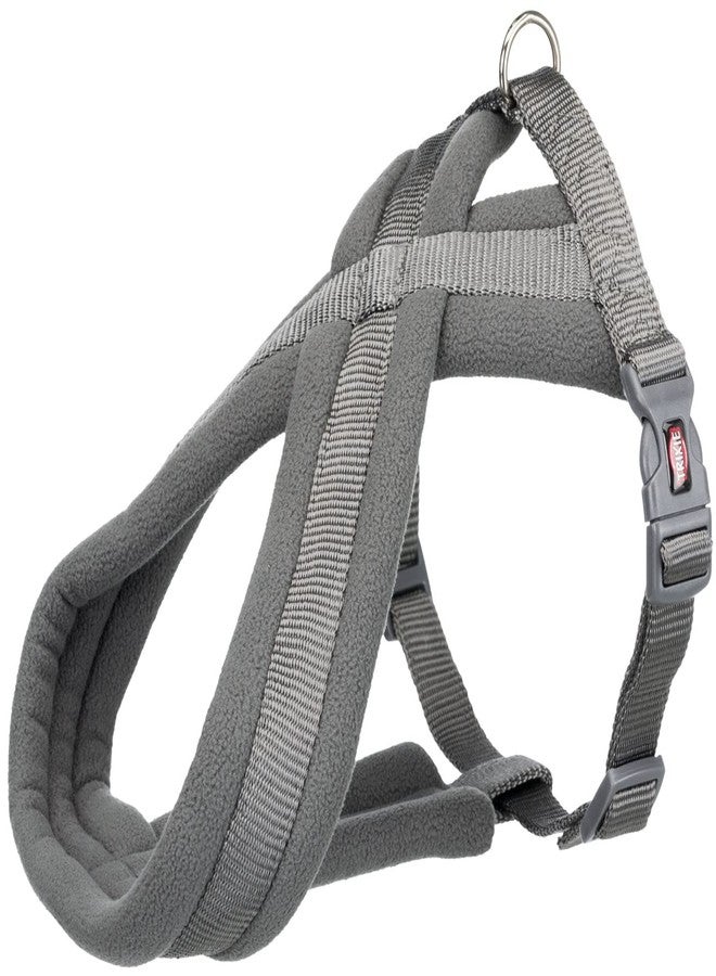 Trixie: Premium Touring Harness for Dogs | Made with Fleece Padding, Adjustable, and Lightweight | Strong D-Ring Keeps The Harness and Leash in Place - M 45-80CM/25MM Graphite